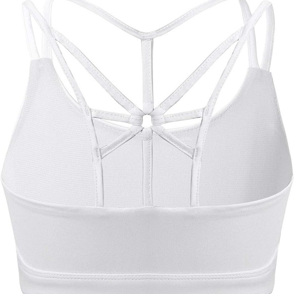 White Strappy Women's Sports Bra-L - Picture 3 of 4